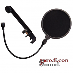 PROFICON SOUND POP FLTR 1-black- επαγγελματικό προστατευτικό οικονομικό φίλτρο ηχογραφήσεων μικροφώνου